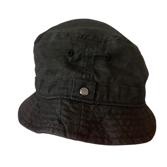Sean John Black Cotton Bucket Hat Adjustable Check Lining - Picture 2 of 5